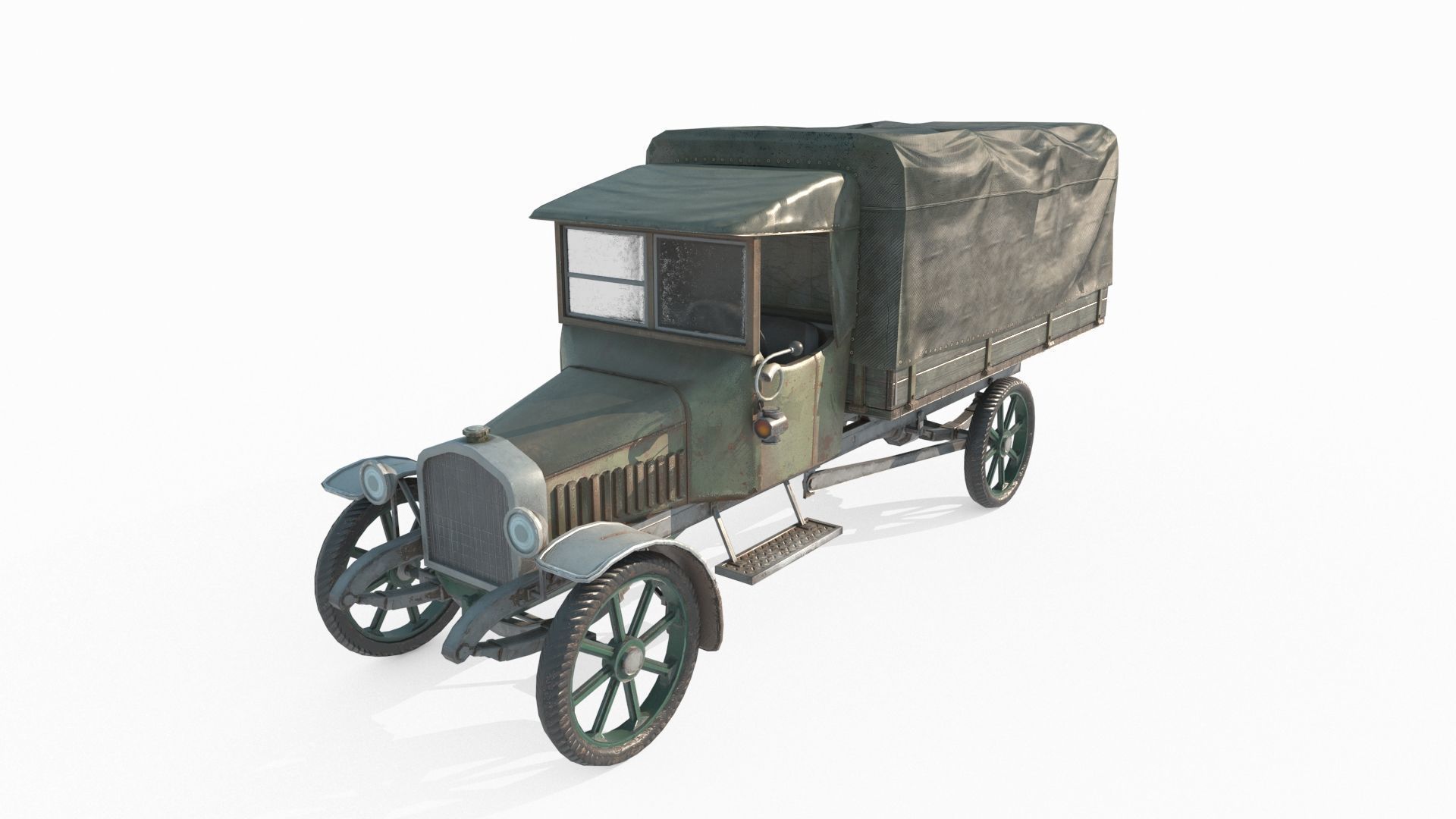 Old water vehicles worn-out transport vessels 3D model_3