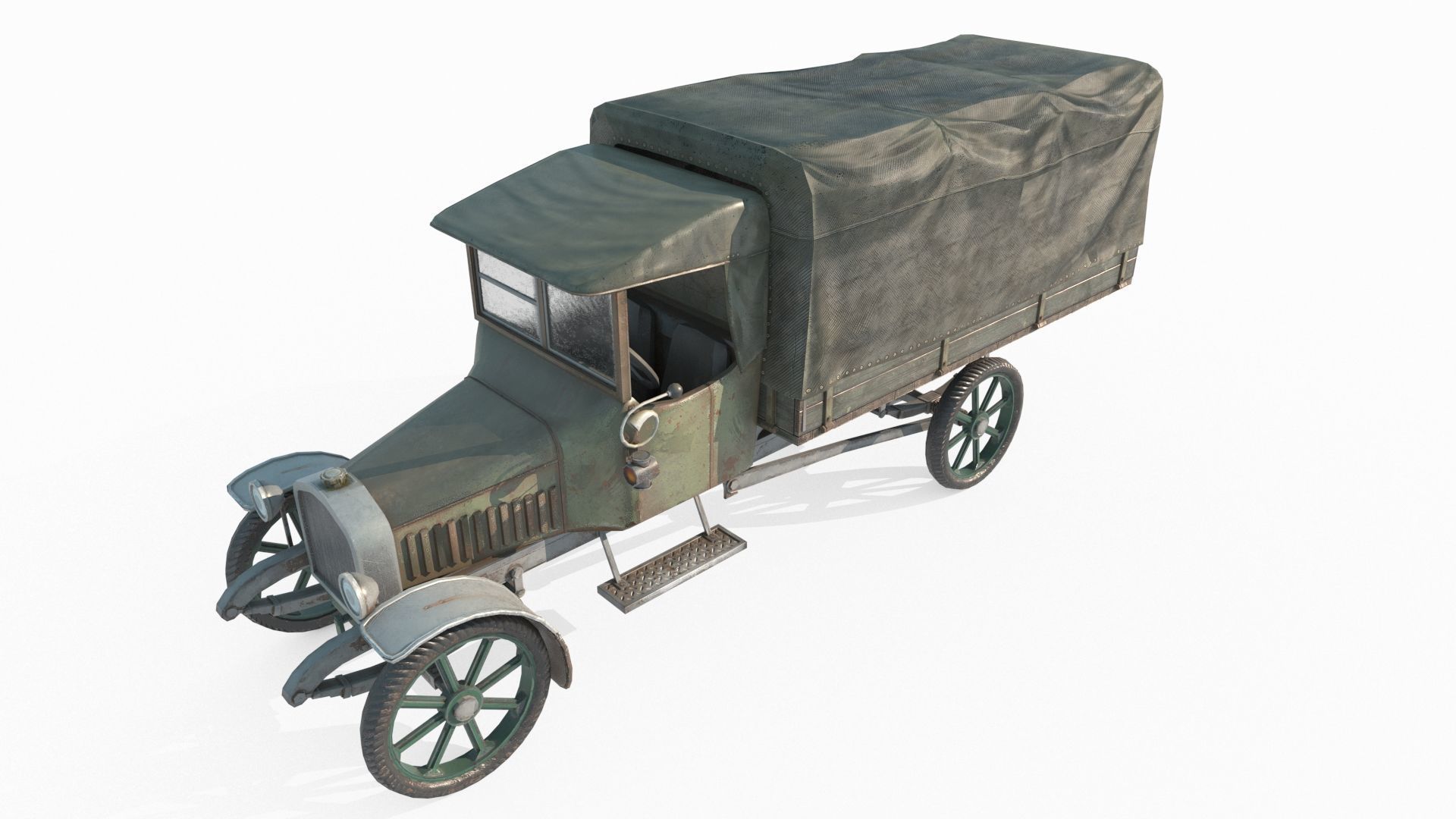 Old water vehicles worn-out transport vessels 3D model_5