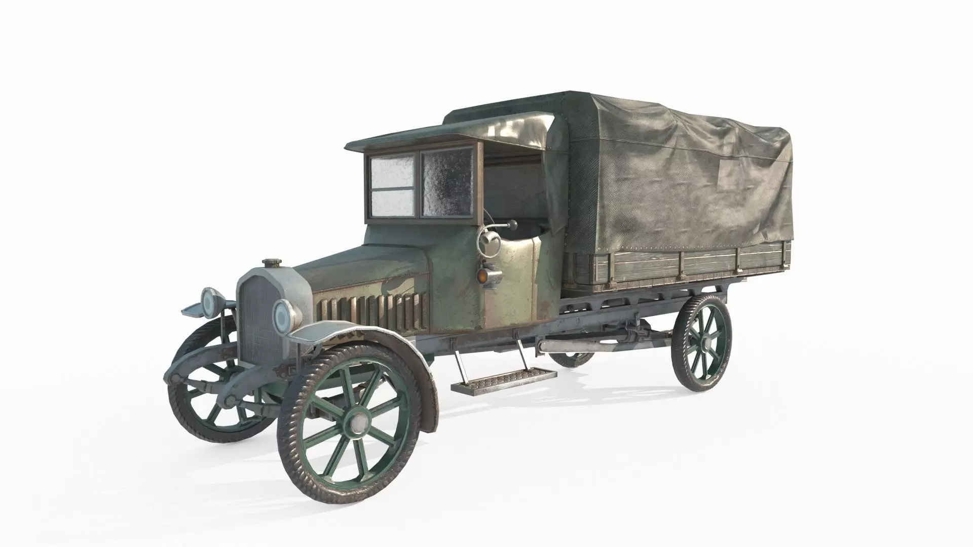 Old water vehicles worn-out transport vessels 3D model_0