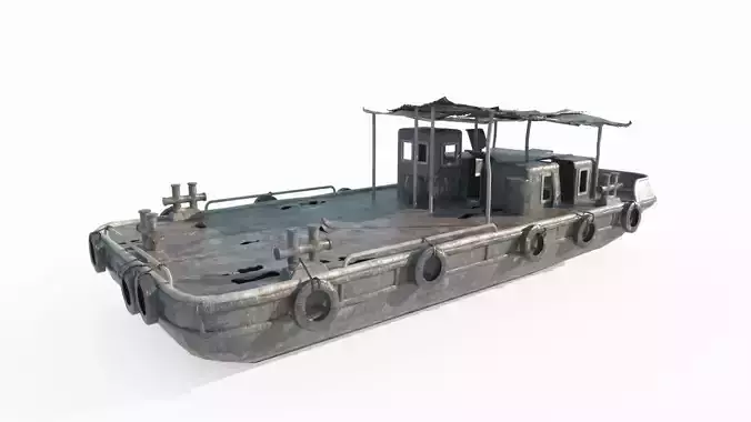 Old water vehicles worn-out transport vessels 3D model