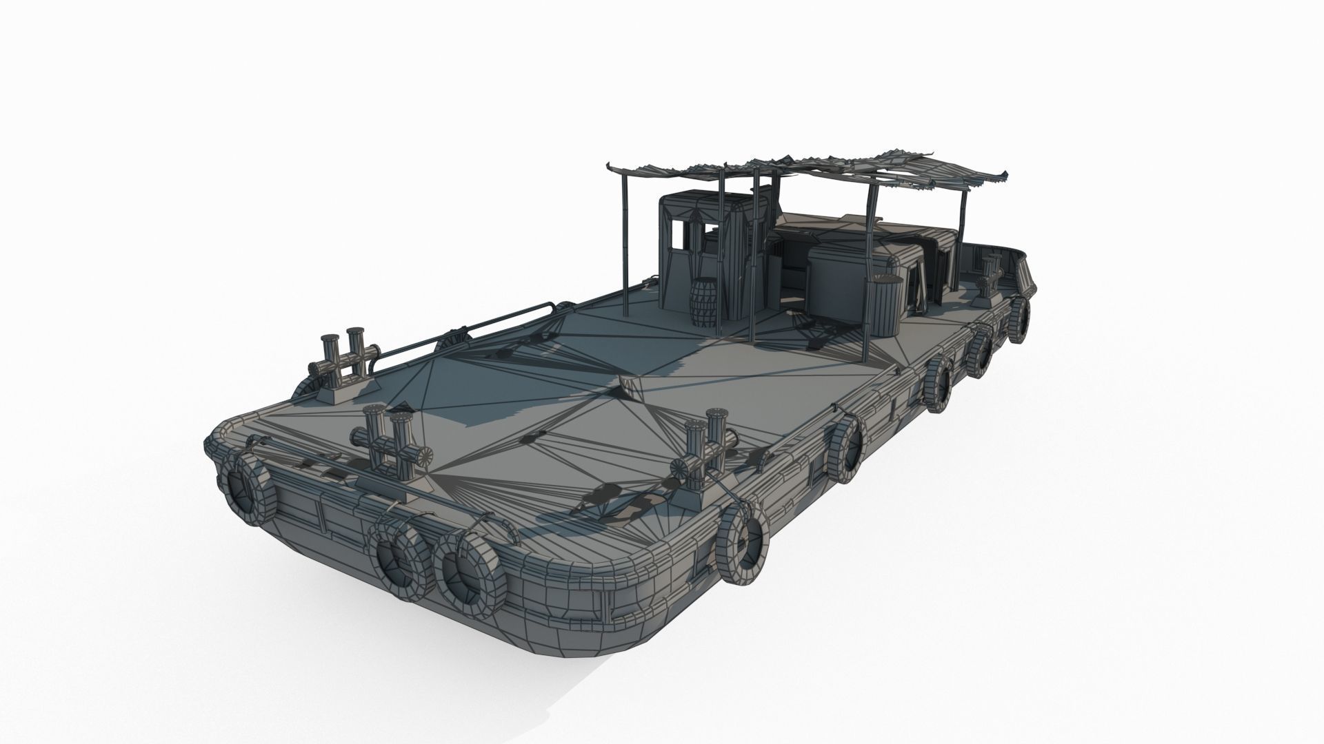 Old water vehicles worn-out transport vessels 3D model_5