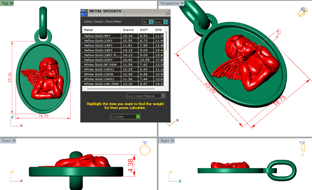 baby angel pendant 3D print model 3D print model_1