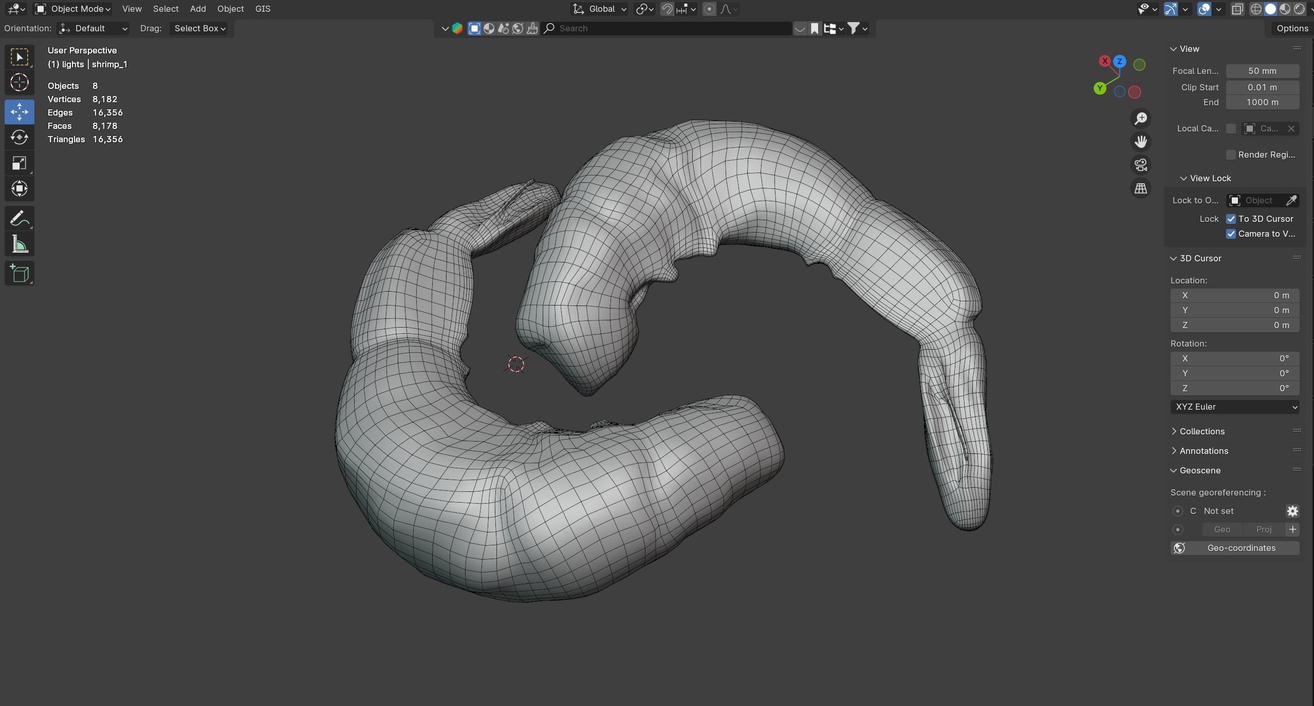 Shrimp food Low-poly 3D model_7