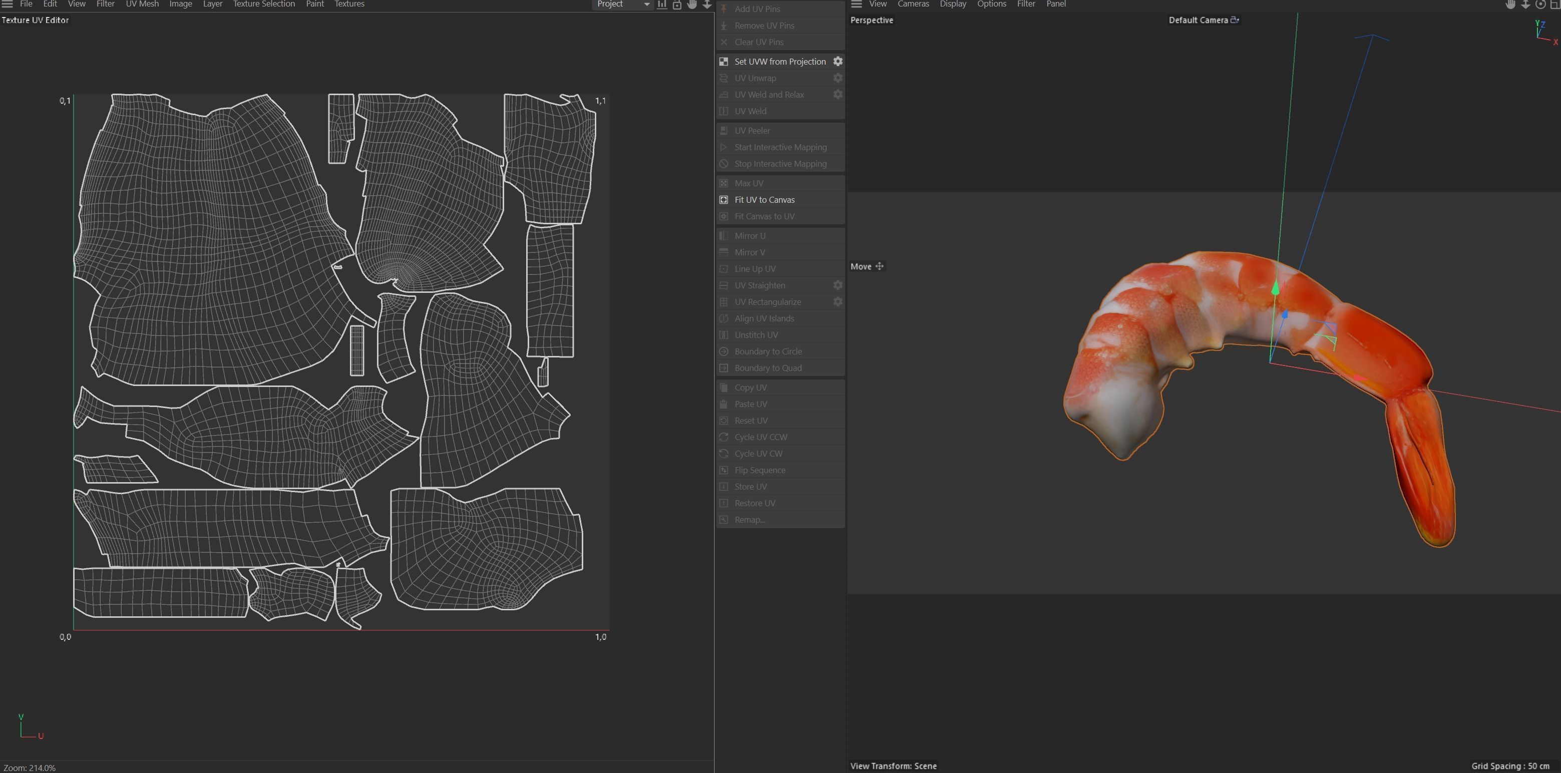 Shrimp food Low-poly 3D model_6