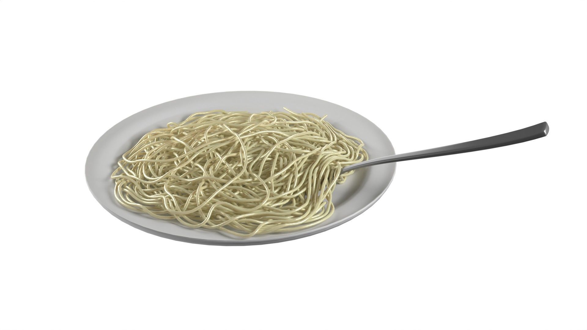 Shrimp noodles Low-poly 3D model_7