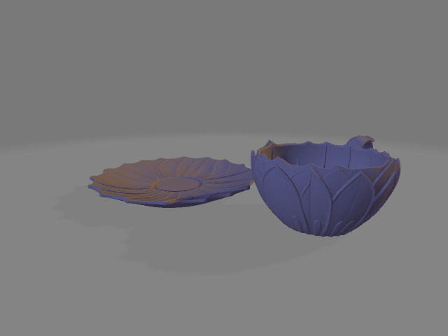 Lotus Flower Teacup and Saucer Set 3D print model_1