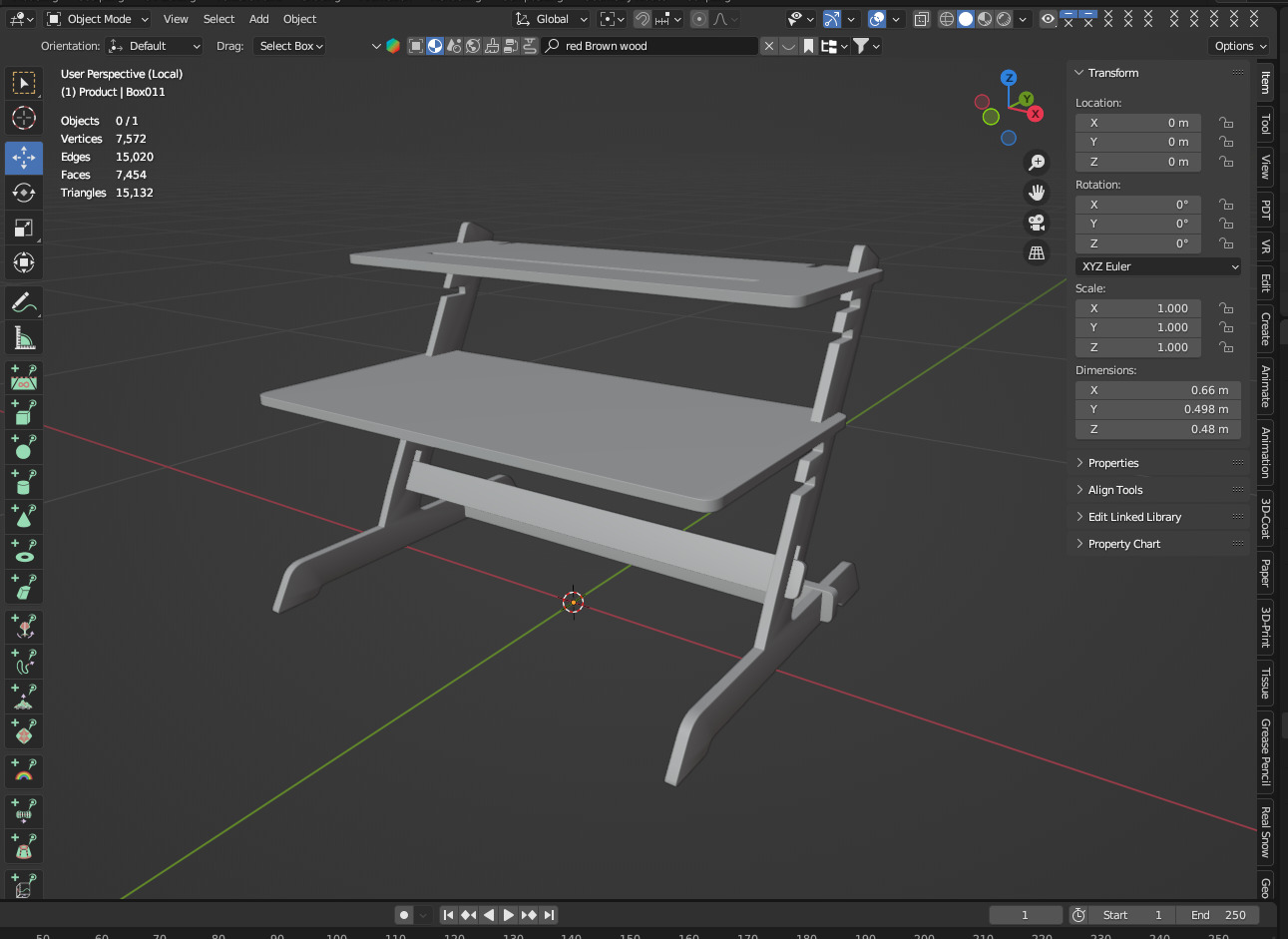 Bamboo Adjustable Sit Monitor Stand 3D model_13