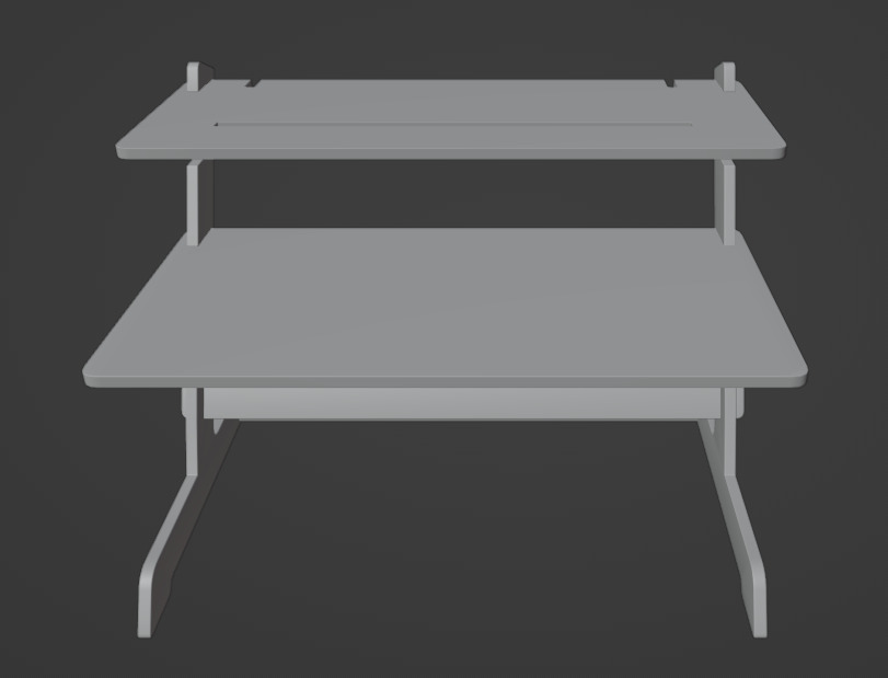 Bamboo Adjustable Sit Monitor Stand 3D model_15