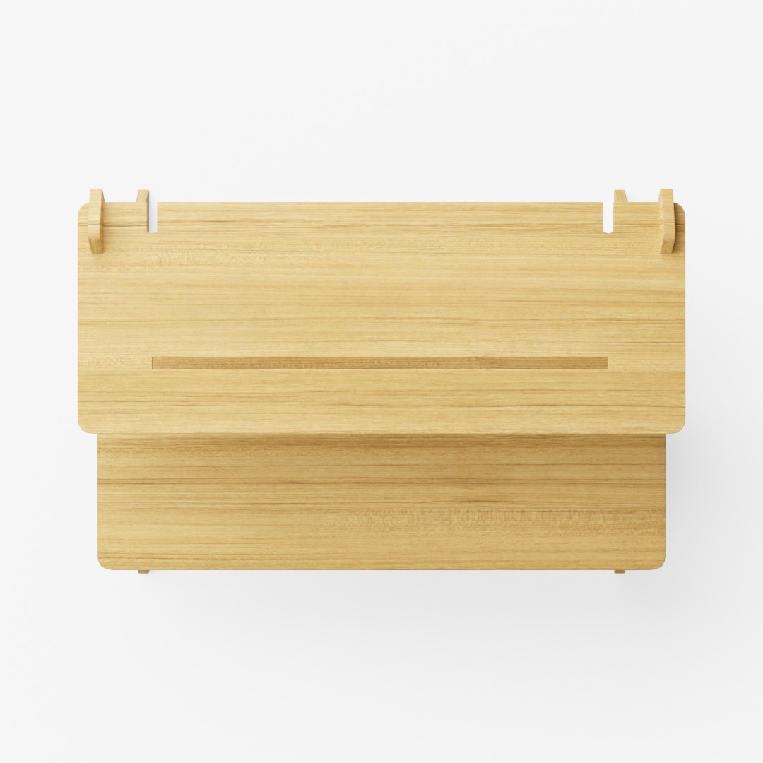 Bamboo Adjustable Sit Monitor Stand 3D model_12