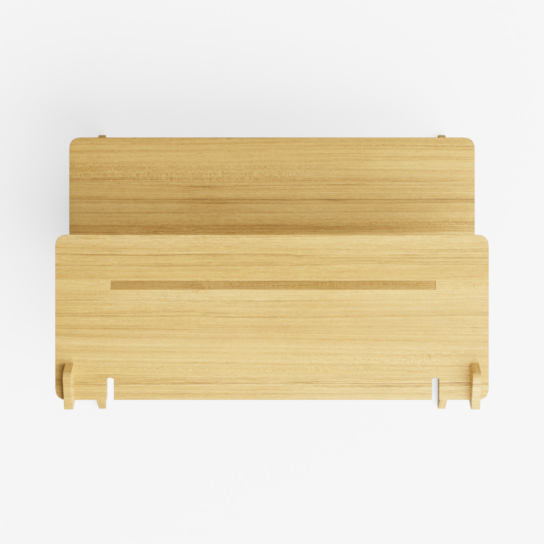 Bamboo Adjustable Sit Monitor Stand 3D model_9