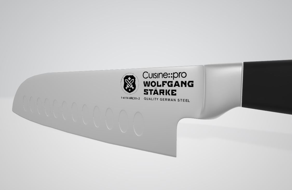 14 cm Santoku Knife 3D model_1