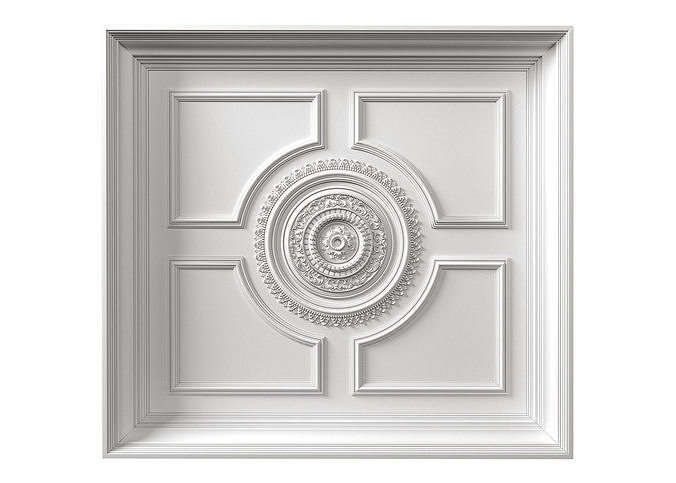 Ceiling classic coffered illuminated Modern Art Deco style  3D model