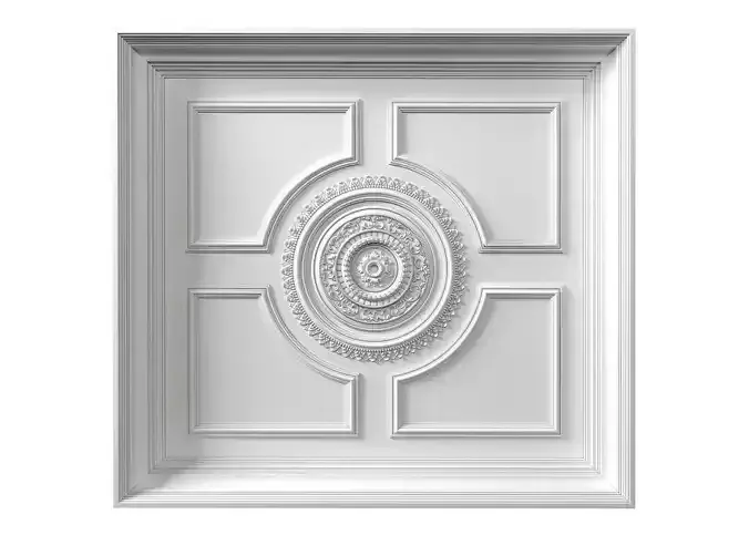 Ceiling classic coffered illuminated Modern Art Deco style 