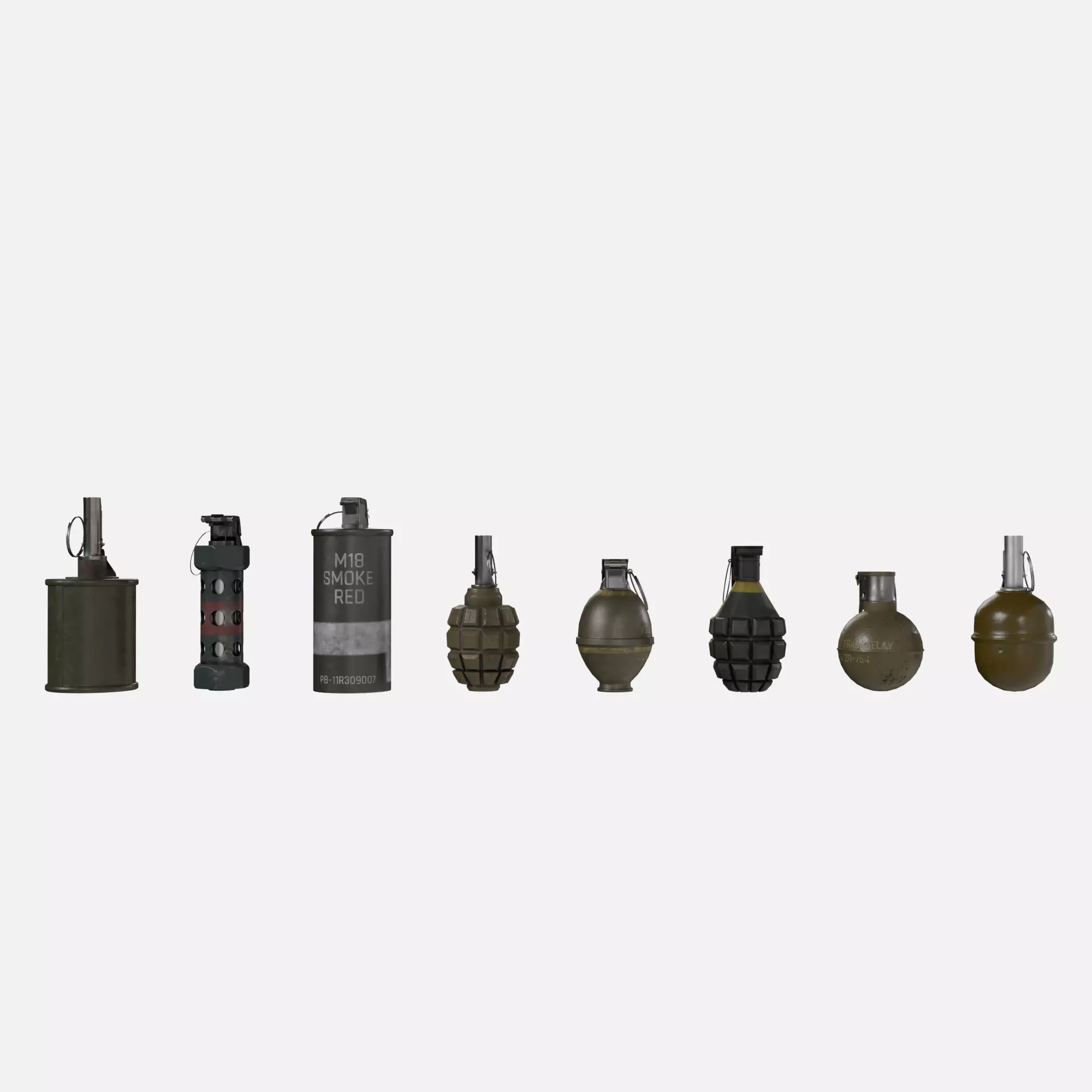 Grenade collection Low-poly 3D model_0