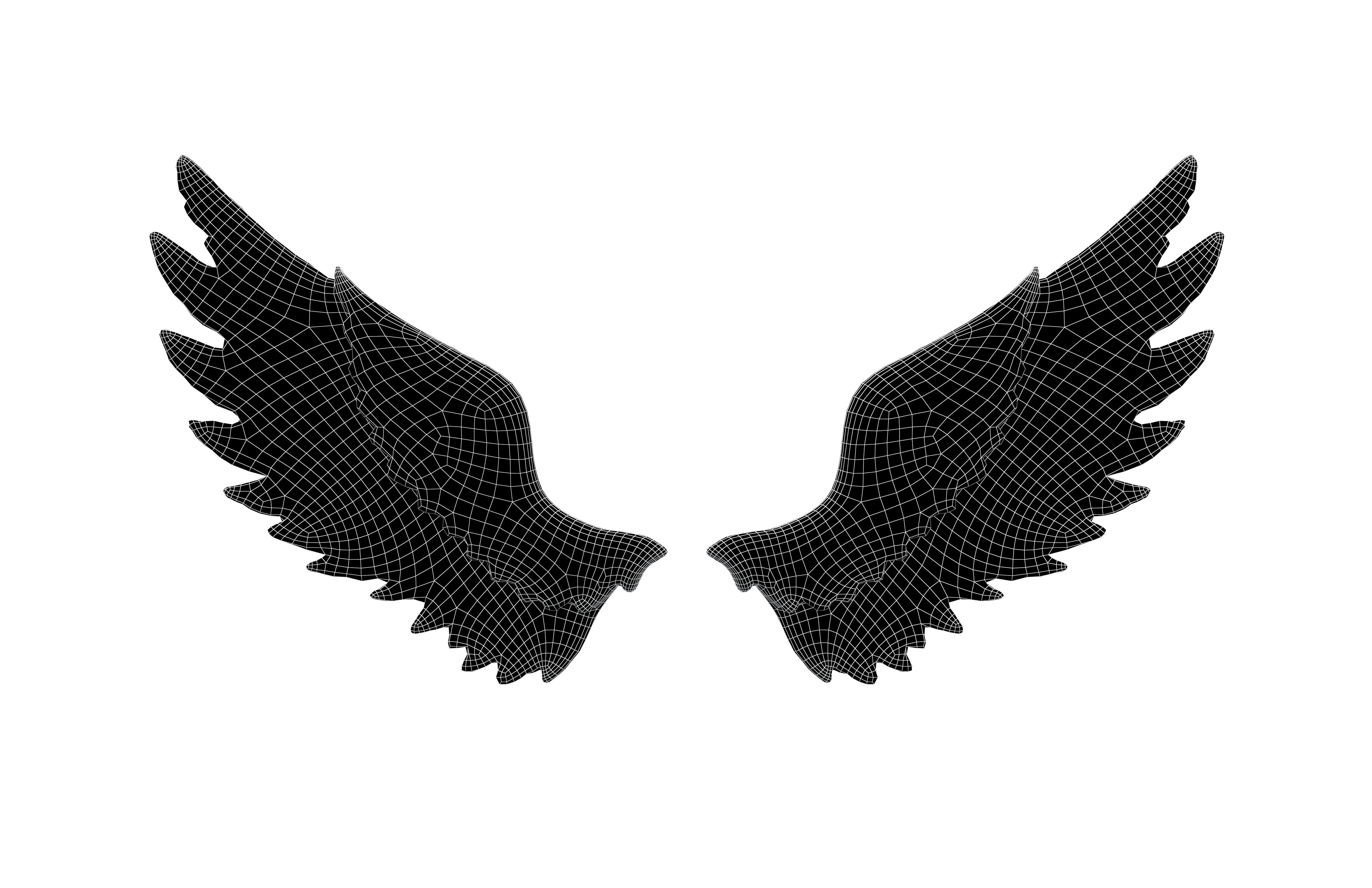 Angel Wings v1 002 Low-poly 3D model_6