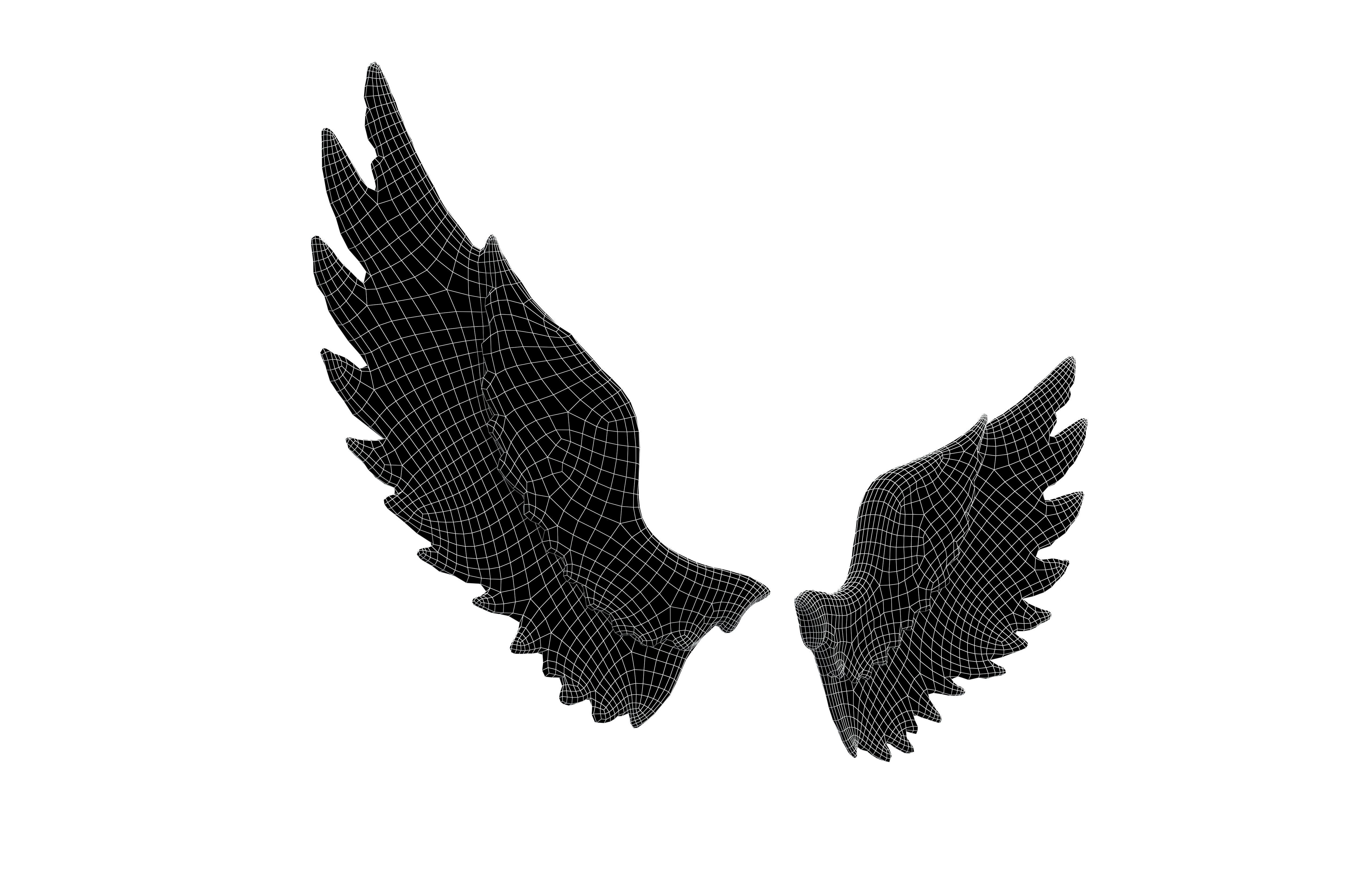 Angel Wings v1 004 Low-poly 3D model_4