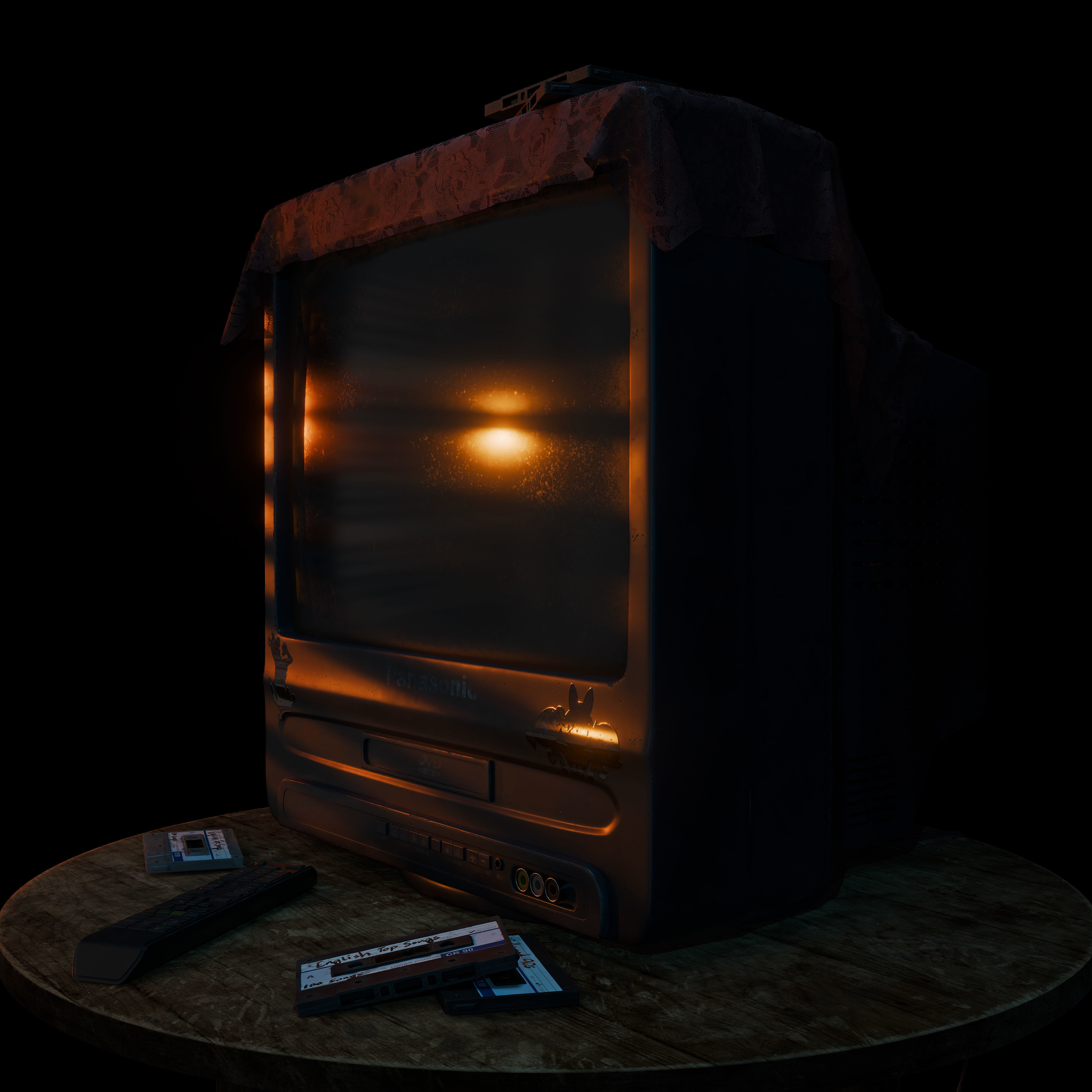 OLD RETRO TV Low-poly 3D model_4