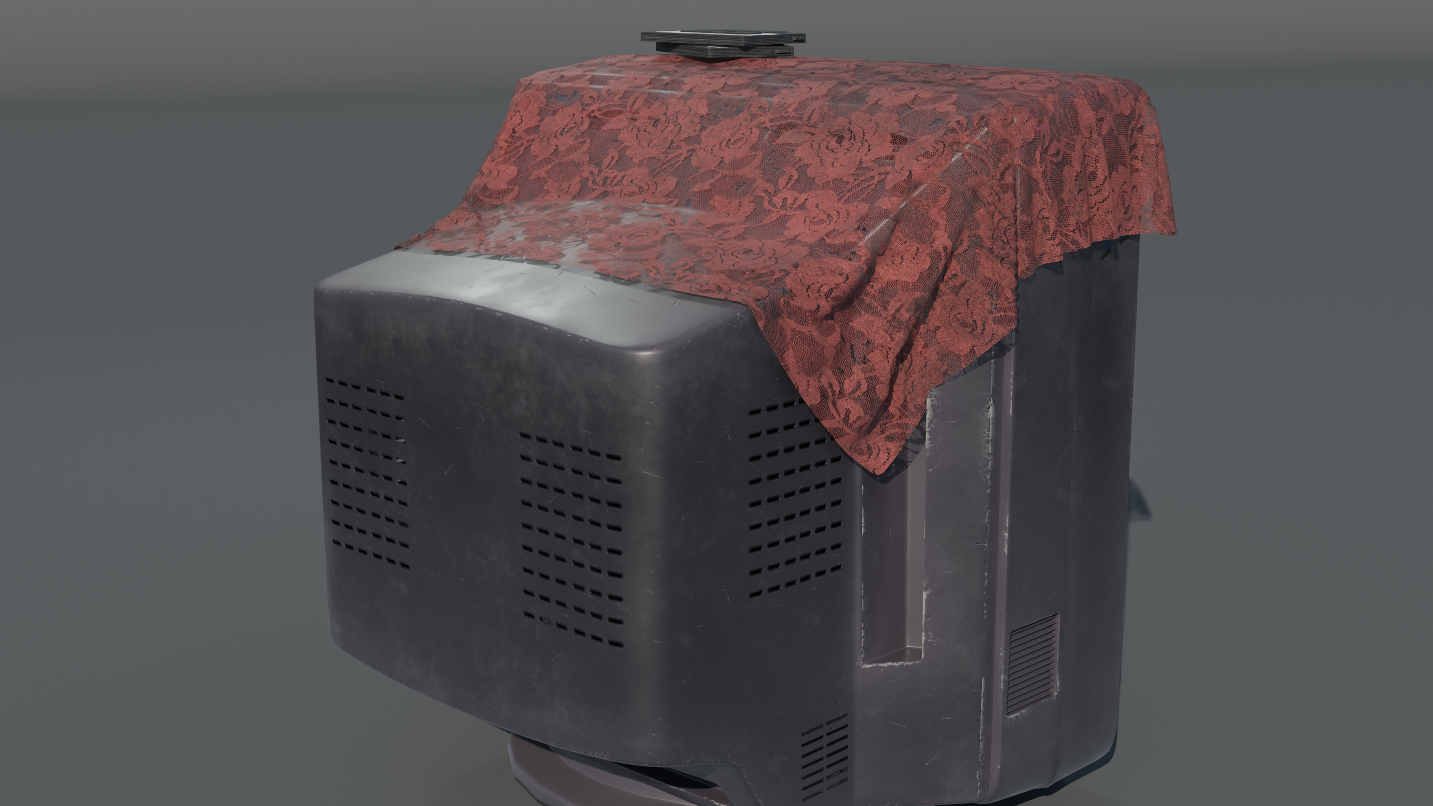 OLD RETRO TV Low-poly 3D model_2