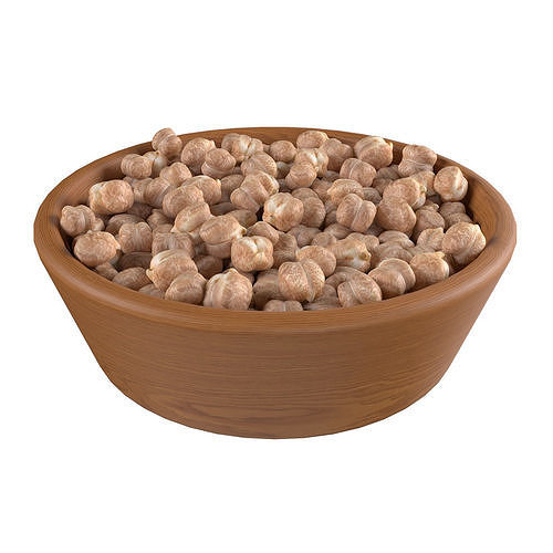 Garbanzo chickpea bowl  Low-poly 3D model