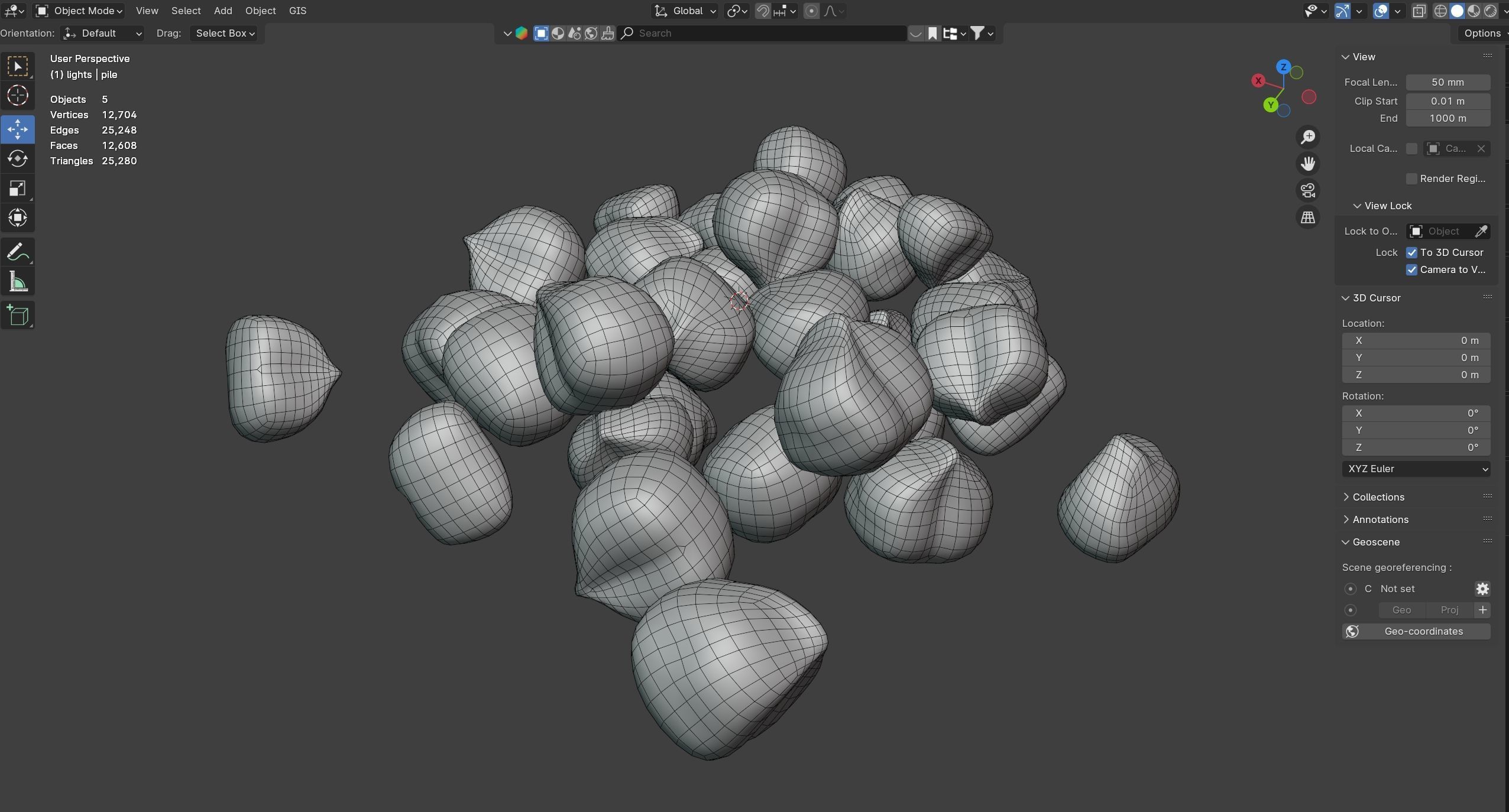 Hazelnut kernel pile   Low-poly 3D model_7