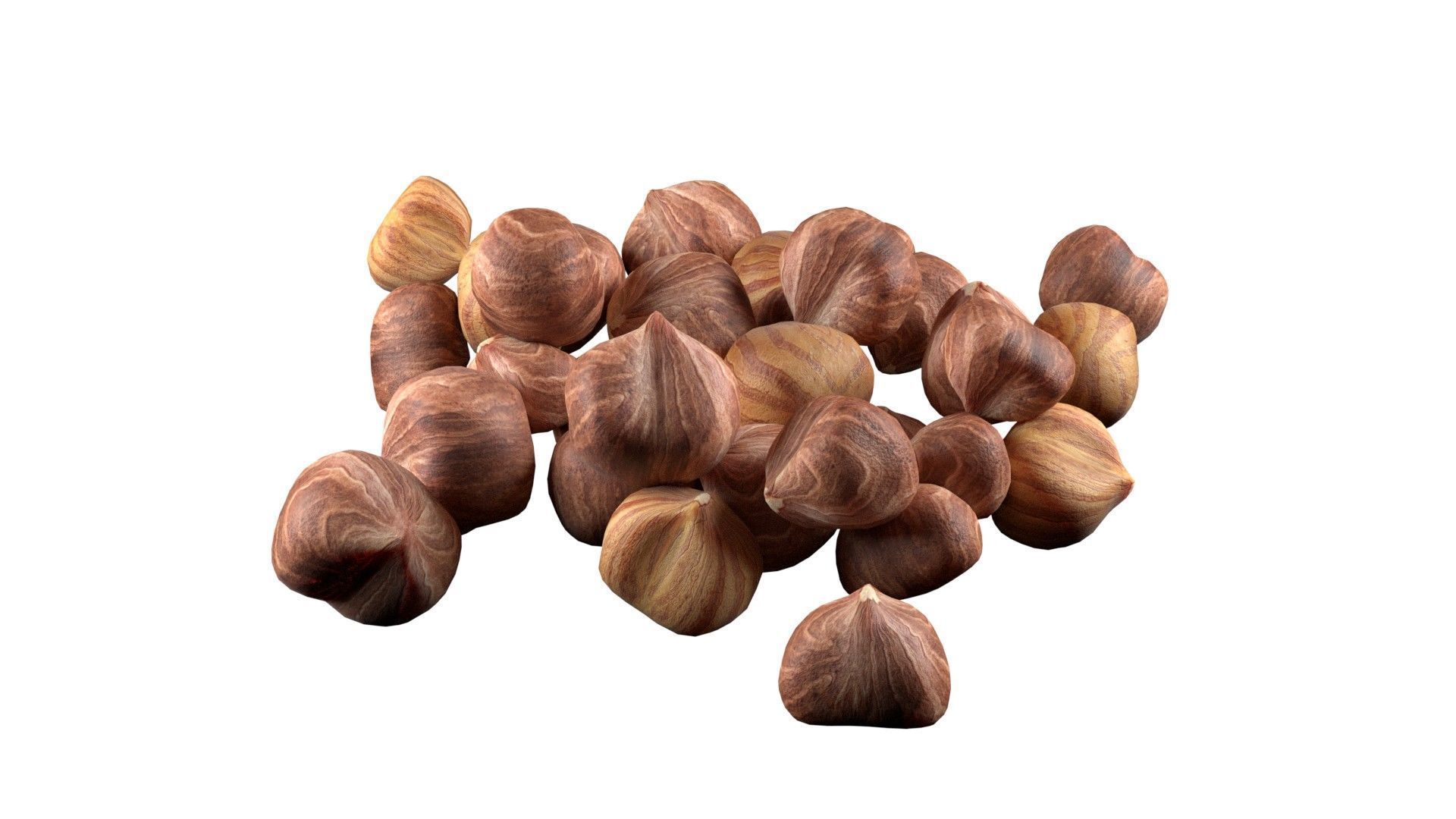 Hazelnut kernel pile   Low-poly 3D model_2