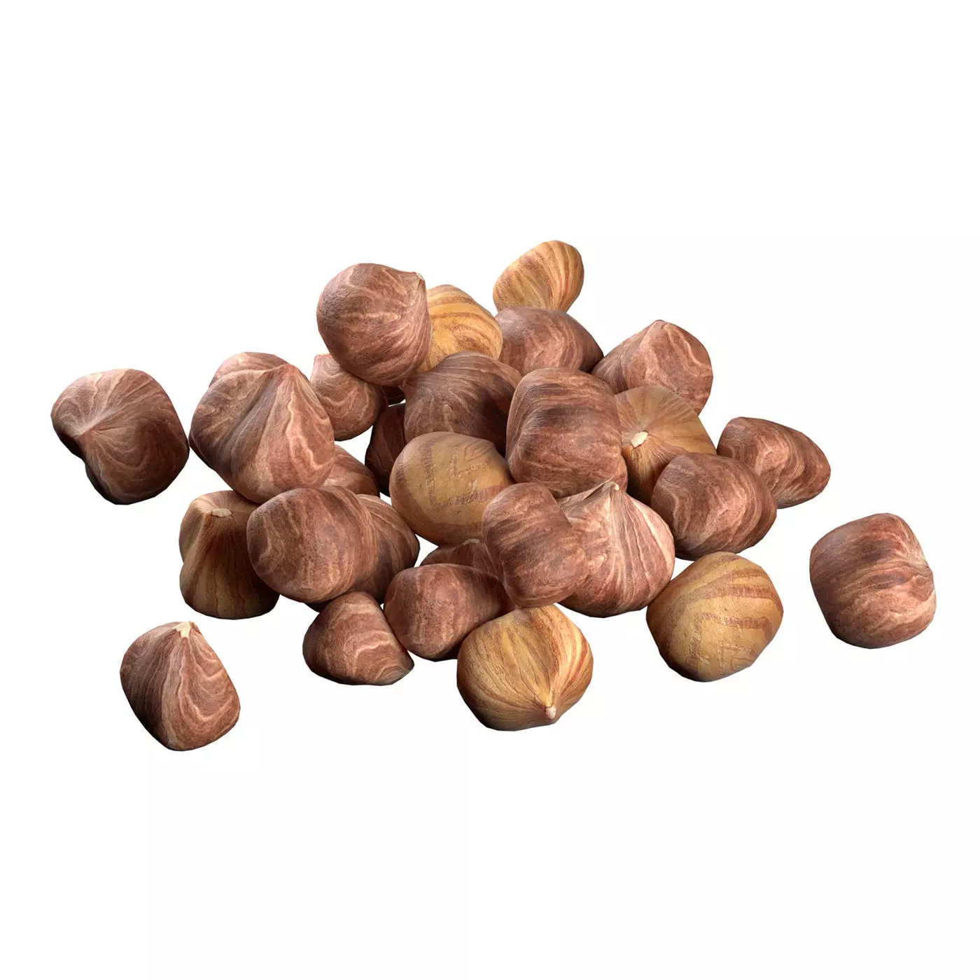 Hazelnut kernel pile   Low-poly 3D model_0