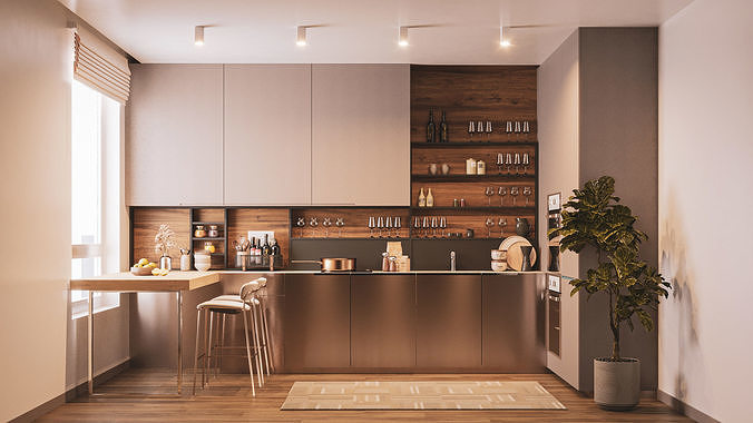 Modern Kitchen 3D model