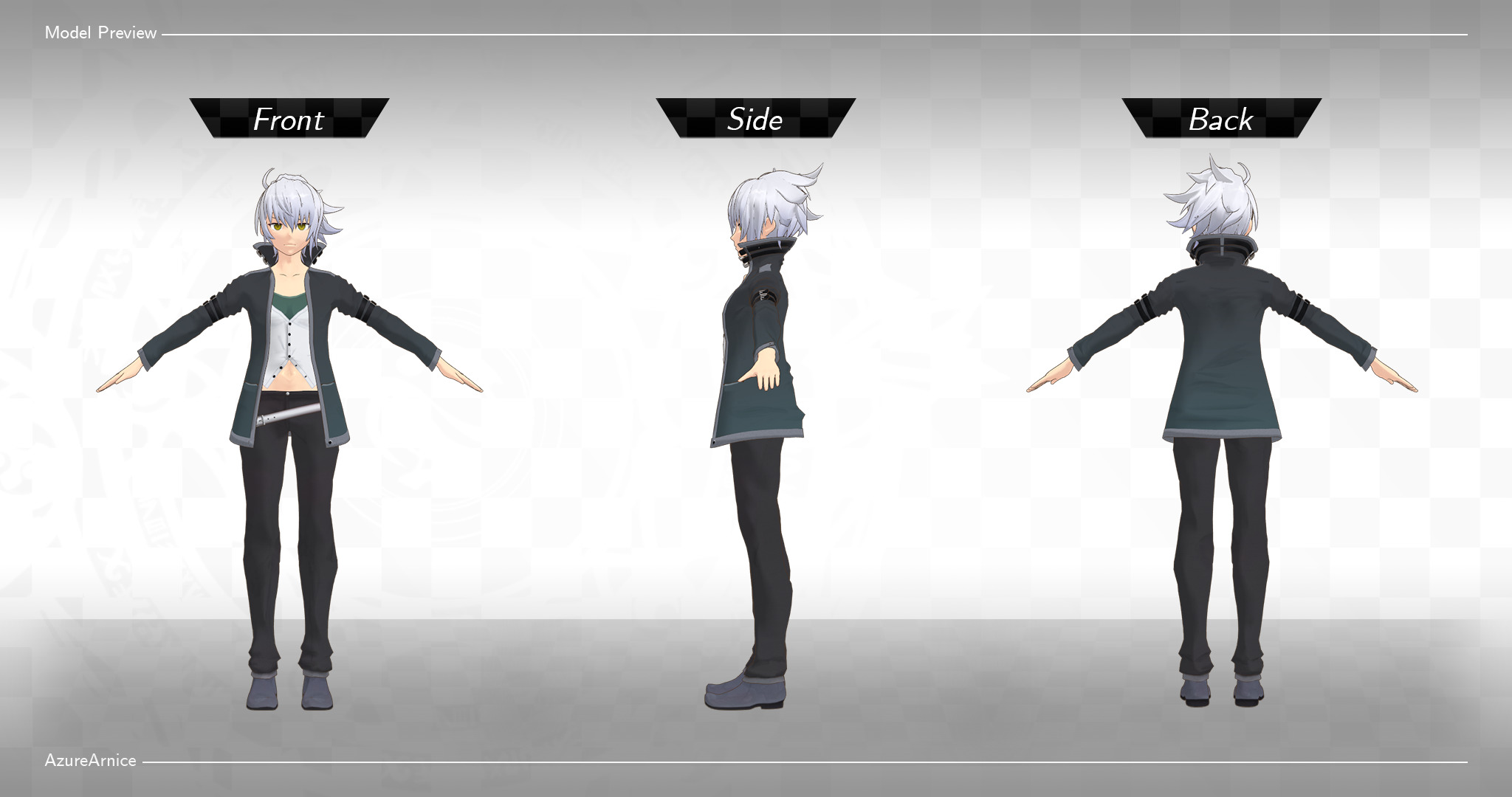 Highschool DxD - Vali Lucifer MMD Model Low-poly 3D model_5