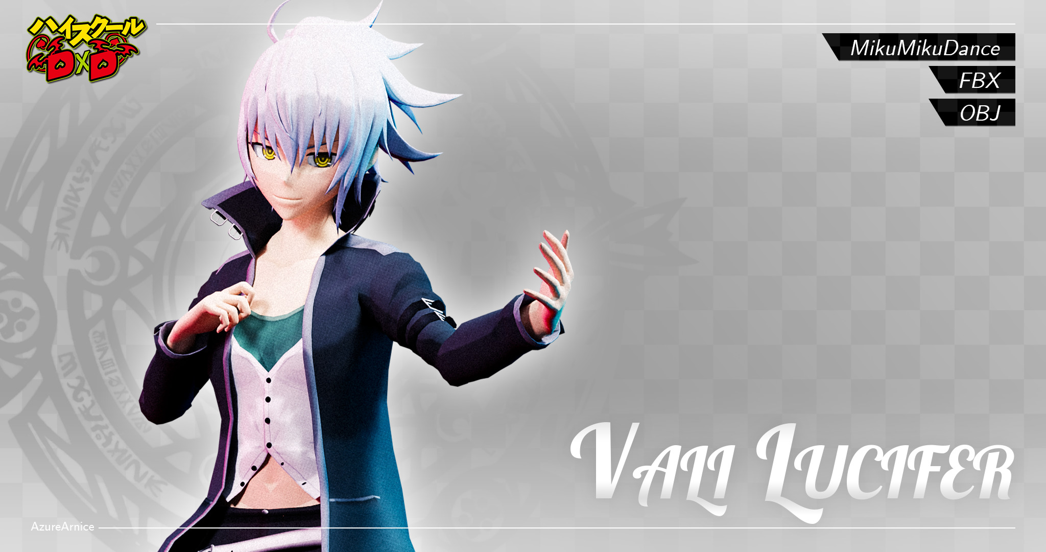 Highschool DxD - Vali Lucifer MMD Model Low-poly 3D model_2