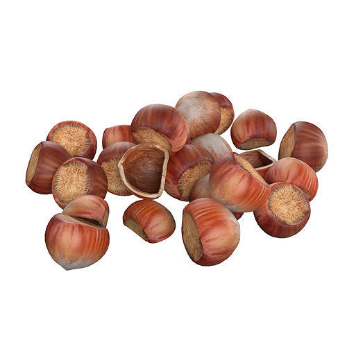 Hazelnut pile   Low-poly 3D model