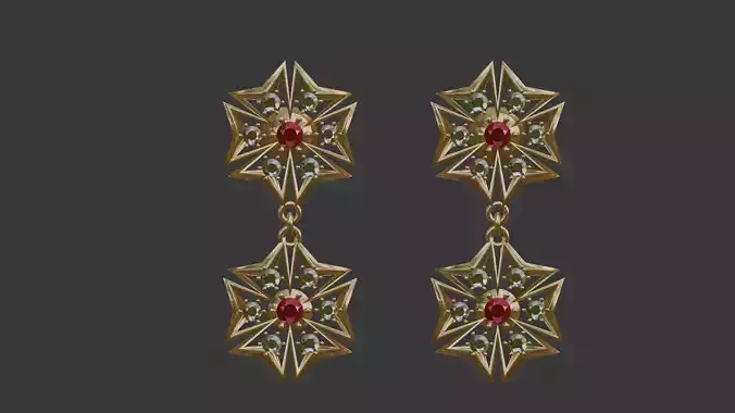 3D Printable Earrings Designs - Fashion Earring-17