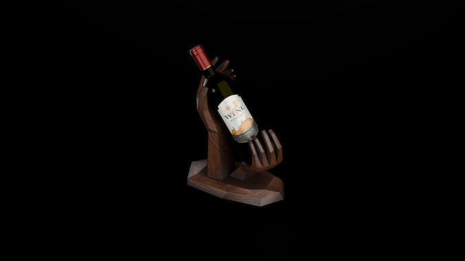 Wine bottle hand holder Low-poly 3D model