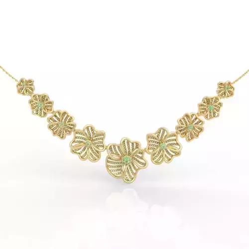 Stunning V-shaped Flower Necklace 3D print model