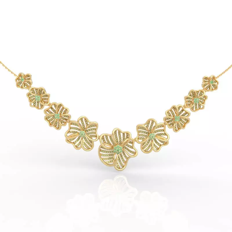 Stunning V-shaped Flower Necklace 3D print model