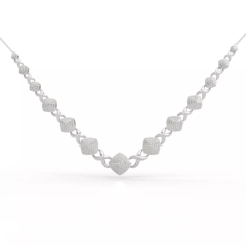 Bold Geometric V-Shape Diamond Collar Necklace 3D print model