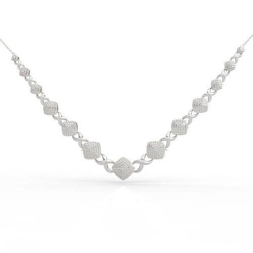 Bold Geometric V-Shape Diamond Collar Necklace 3D print model