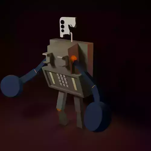 Phone Killer -Low Poly Rigged Stylized Character-Blender FBX OBJ