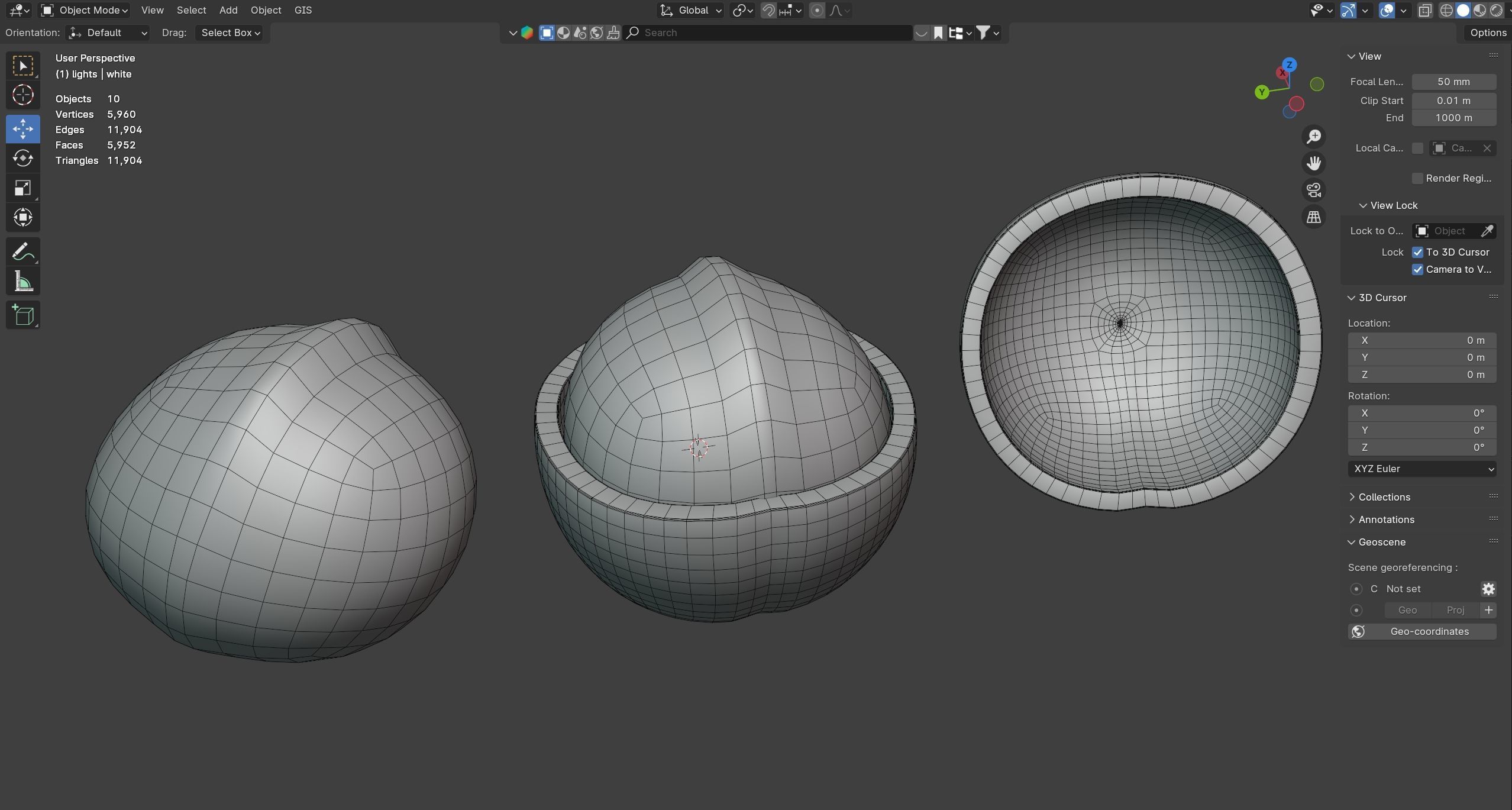 Macadamia Nut kernel and half  Low-poly 3D model_9