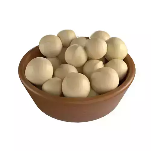 Macadamia nut kernel bowl Low-poly 3D model