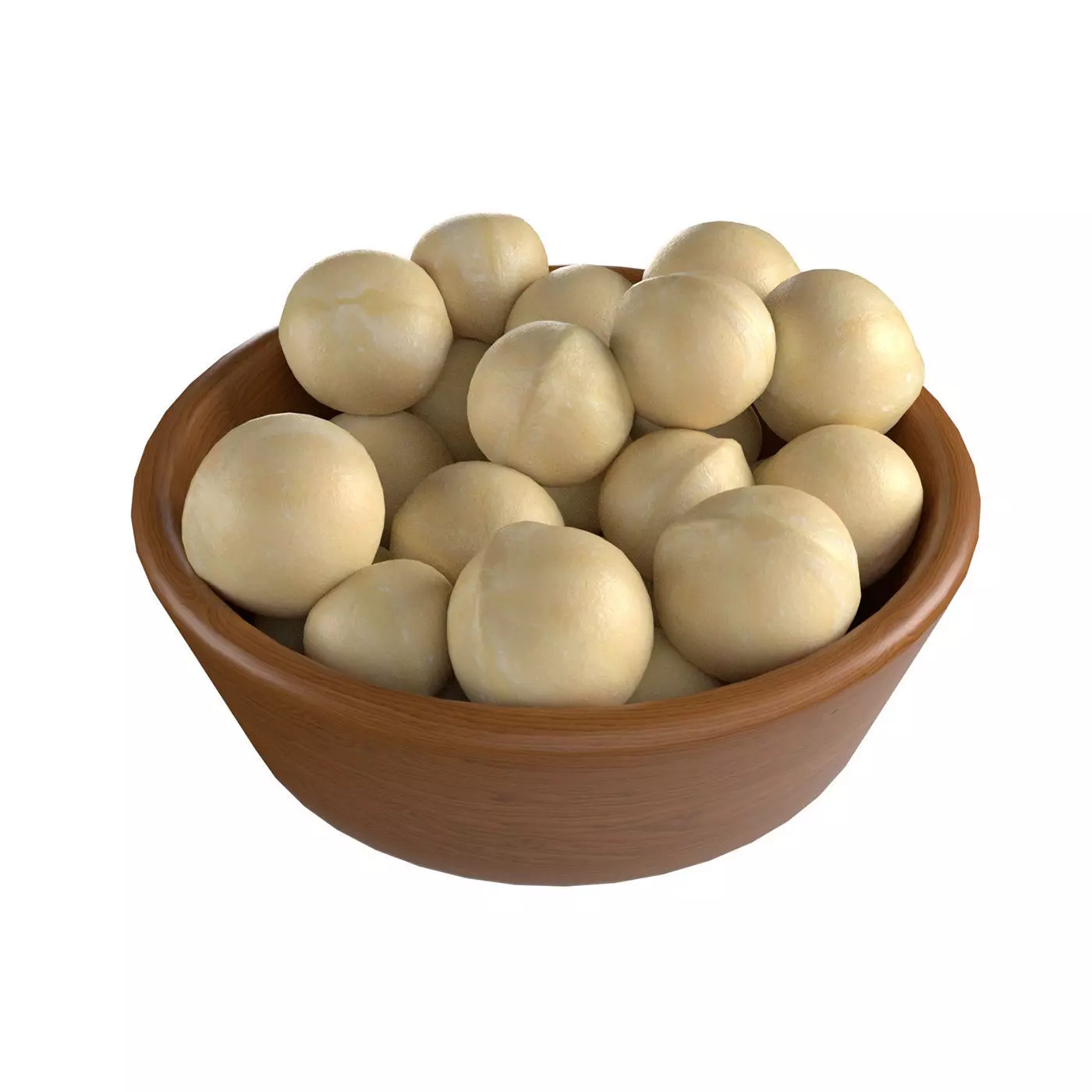 Macadamia nut kernel bowl Low-poly 3D model_0