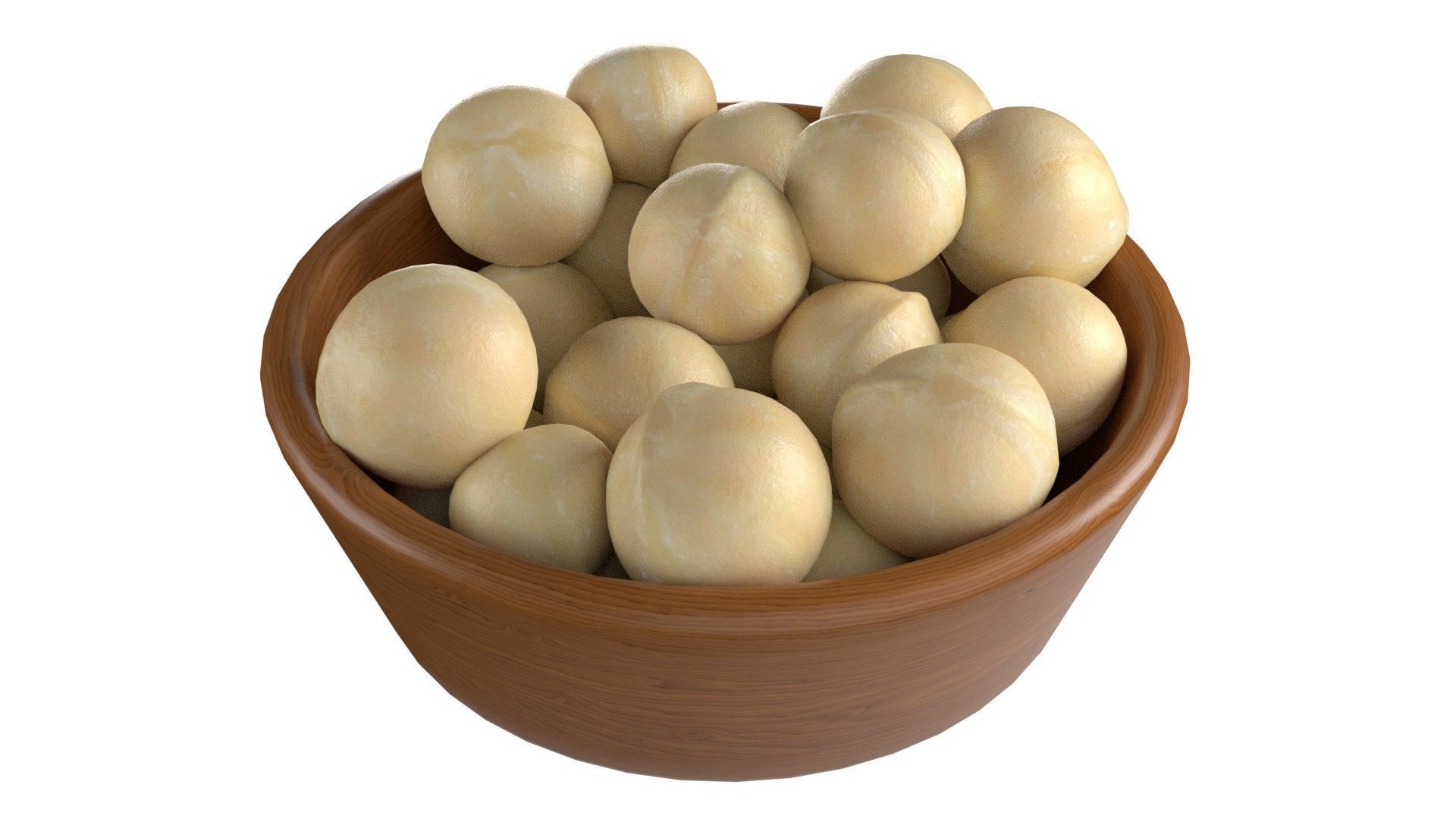 Macadamia nut kernel bowl Low-poly 3D model_1