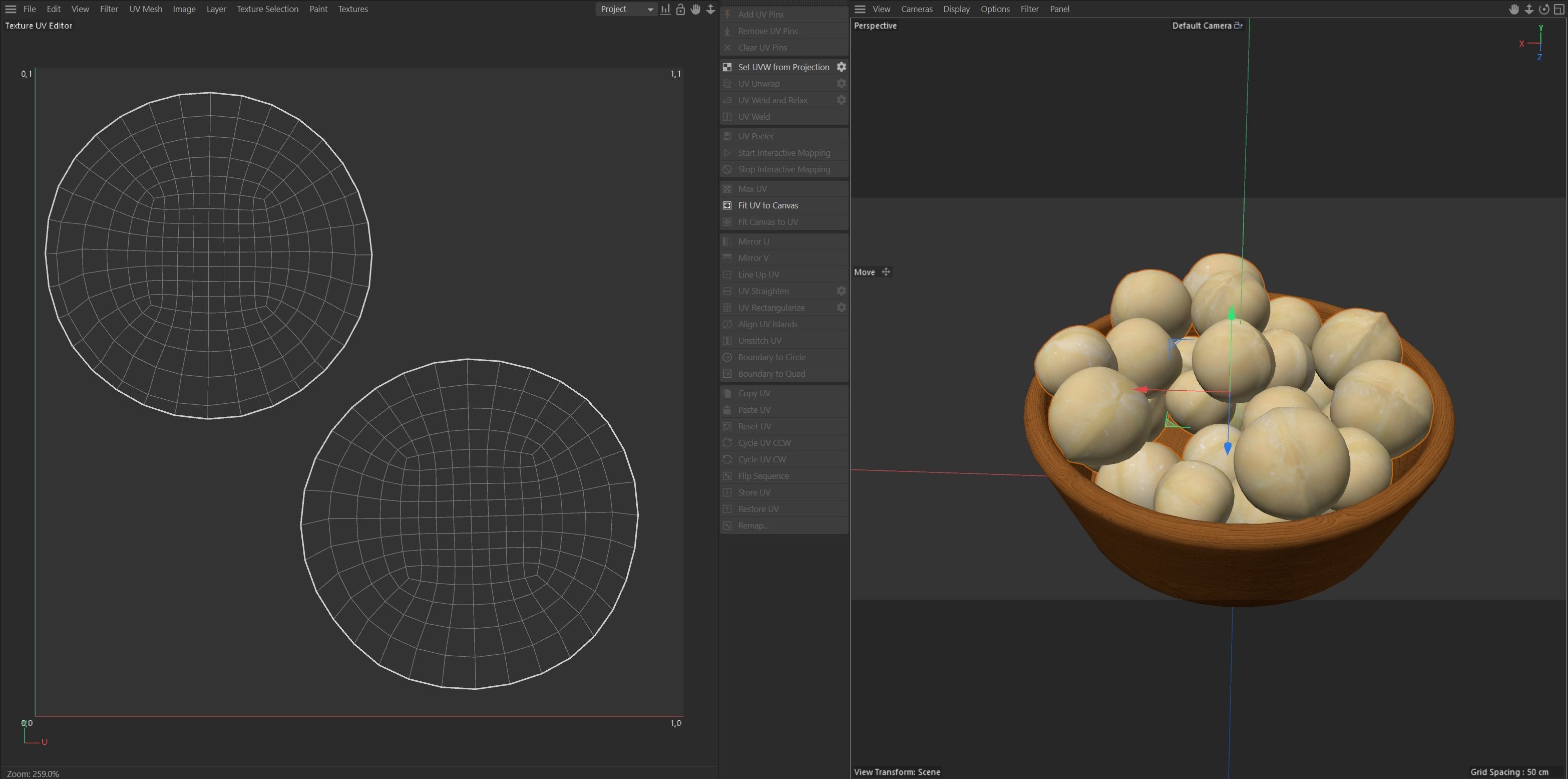 Macadamia nut kernel bowl Low-poly 3D model_6