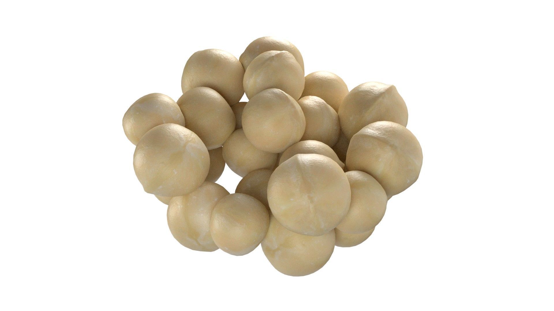 Macadamia nut kernel bowl Low-poly 3D model_5
