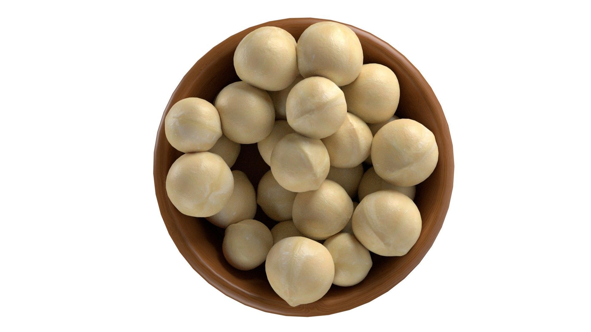 Macadamia nut kernel bowl Low-poly 3D model_3