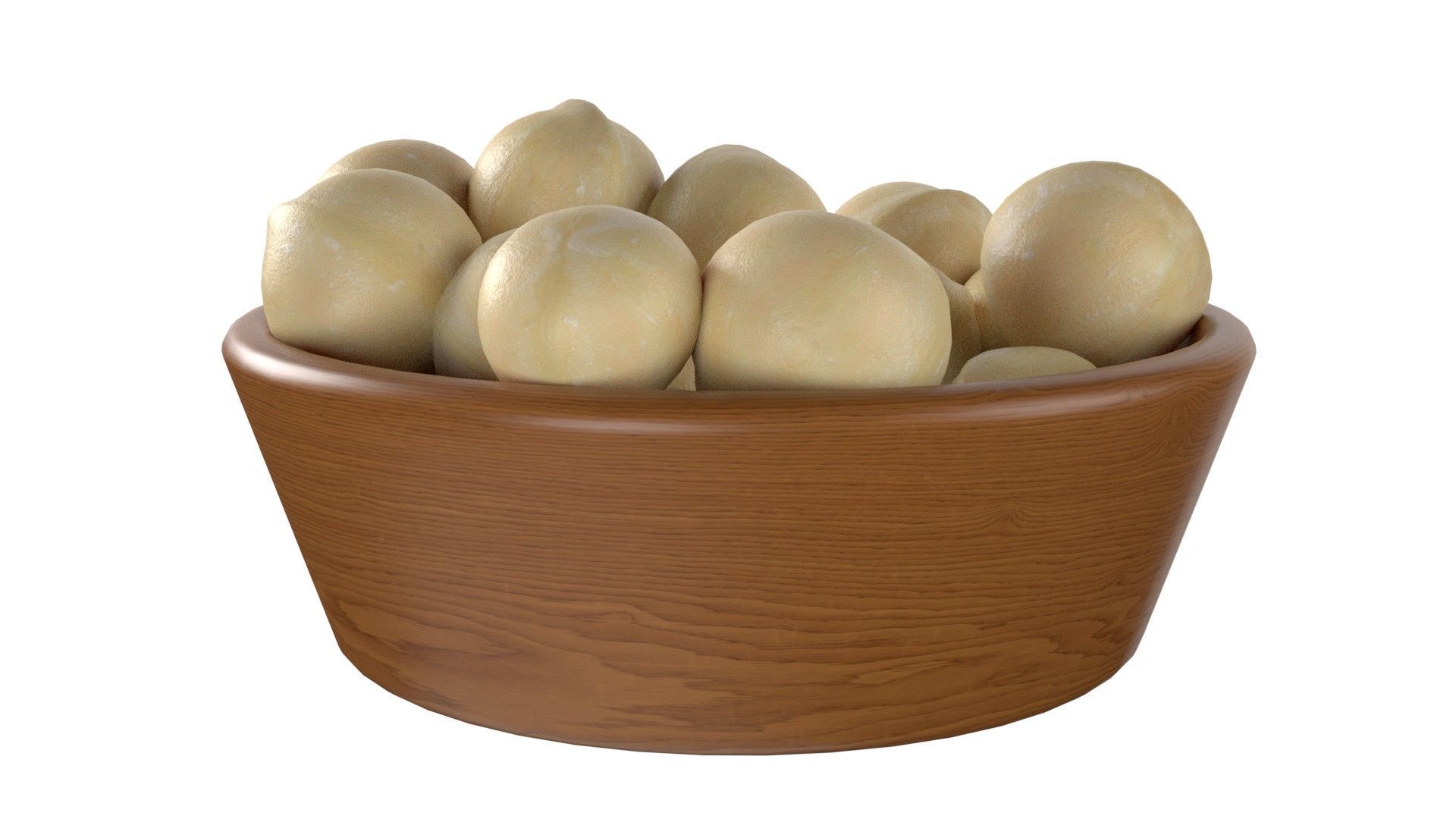 Macadamia nut kernel bowl Low-poly 3D model_4