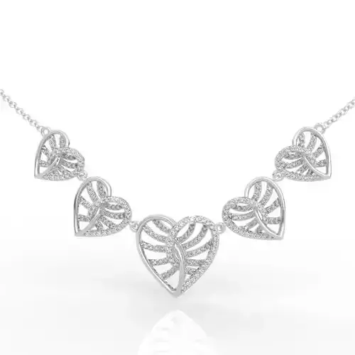 Elegant Five Hearts Pendant 3D print model