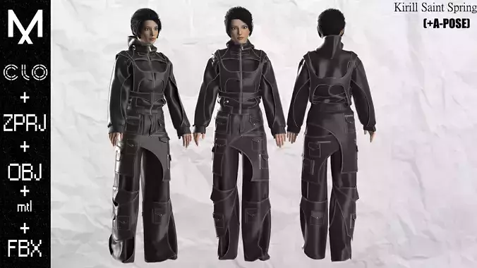 New Outfit Female Marvelous designer Clo3d OBJ mtl FBX ZPRJ