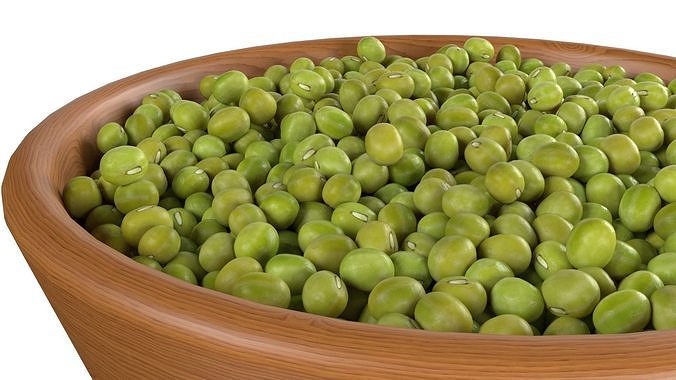 Mung beans bowl Low-poly 3D model 5