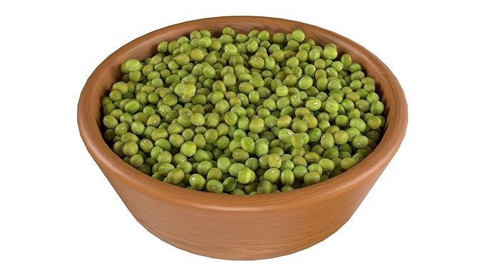 Mung beans bowl Low-poly 3D model 3
