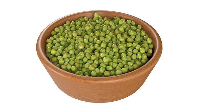 Mung beans bowl Low-poly 3D model 2